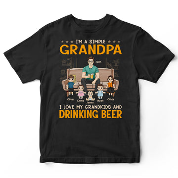 Personalized Grandpa Simple Beer T-Shirt