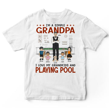 Personalized Simple Grandpa Love Pool T-Shirt