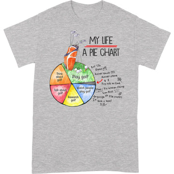 Golf My Life A Pie Chart T-Shirt