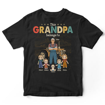 Personalized Grandpa Belongs Farmer T-Shirt