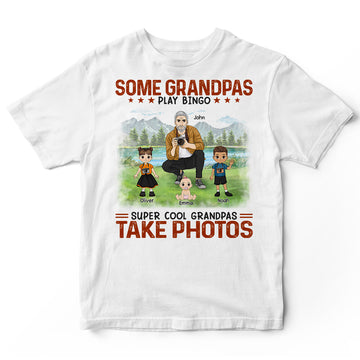 Personalized Photography Grandpas Bingo T-Shirt