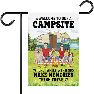 Personalized Welcome To Our Campsite Banner Flag