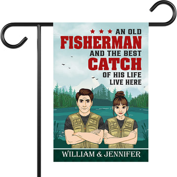Personalized Great Fisherman And Best Catch Banner Flag