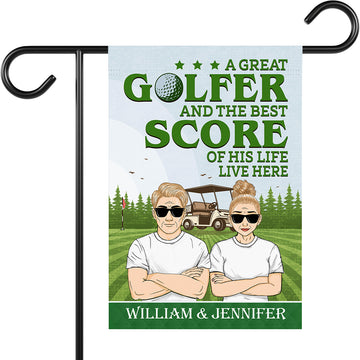Personalized Great Gofter And Best Score Banner Flag