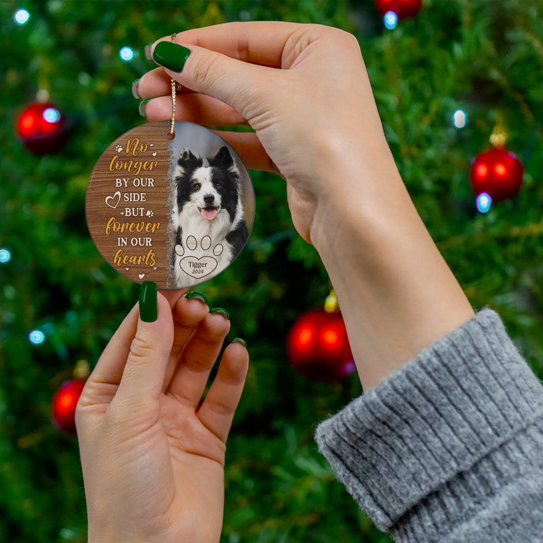 Personalized Dog No Longer By Our Side Ceramic Ornament