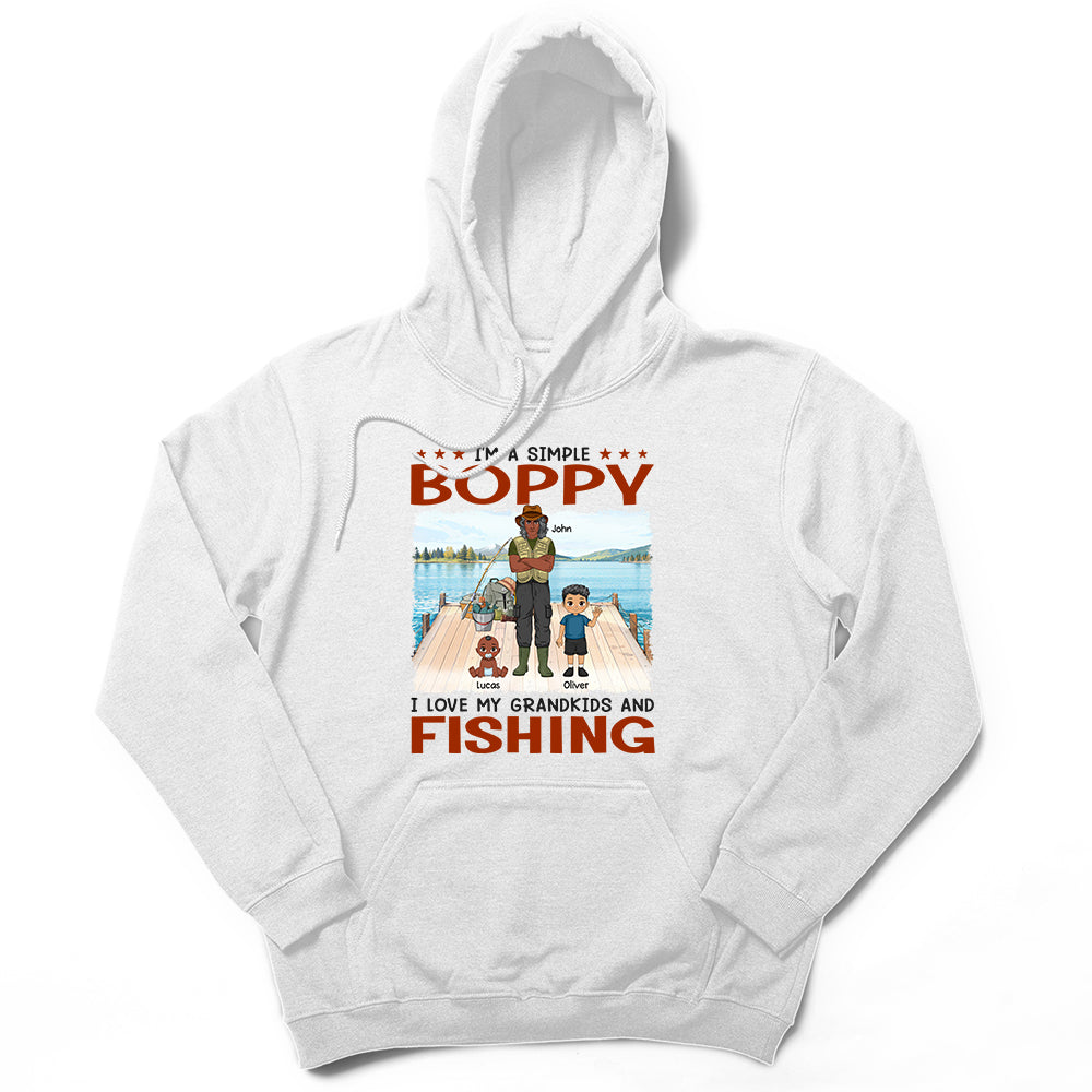 Personalized Simple Grandpa Love Fishing T-Shirt