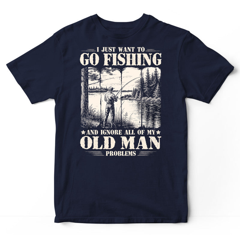 Fishing Old Man Problems T-Shirt-MPA002
