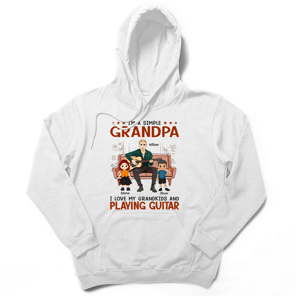 Personalized Simple Grandpa Love Guitar T-Shirt