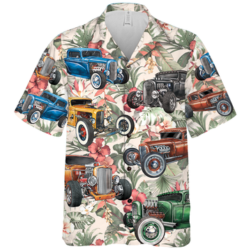 (Photo Inserted) Personalized Hot Rod Hawaiian Shirt