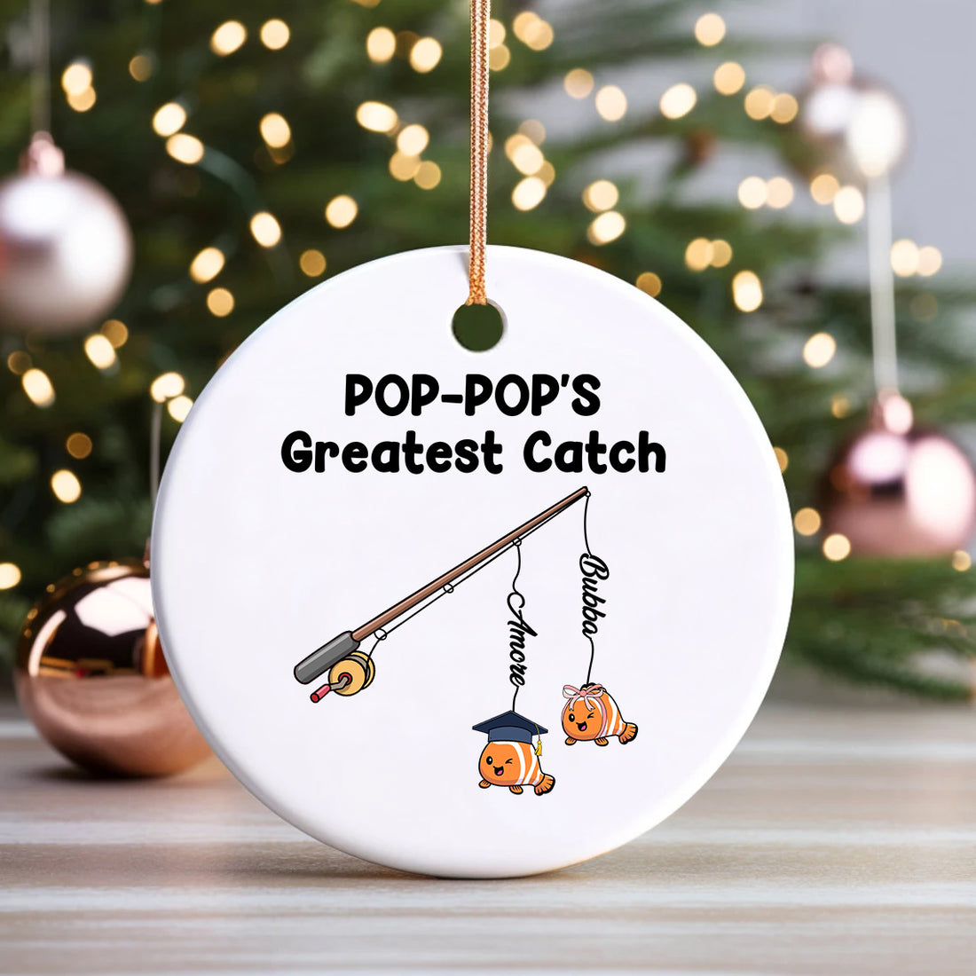 Personalized Fishing Greatest Catch Ceramic Ornament