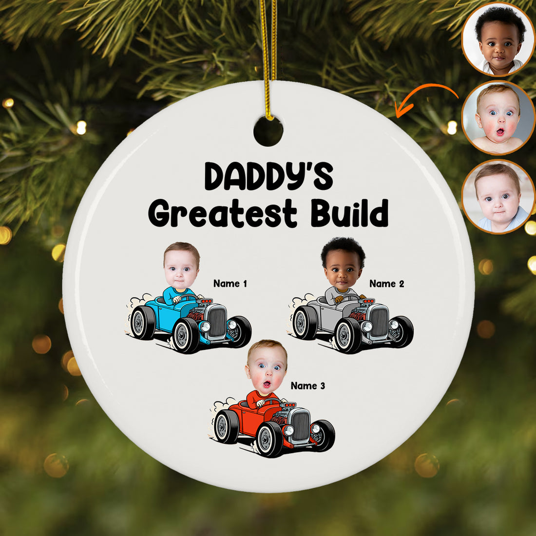 Personalized Hot Rod Greatest Build Ceramic Ornament