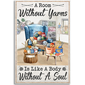 Knitting A Room Without Yarns Poster WPA001
