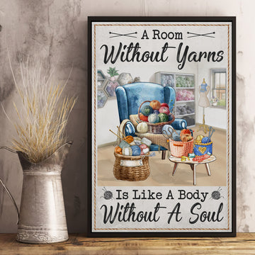 Knitting A Room Without Yarns Poster WPA001