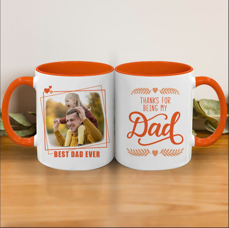 Personalized Thanks For Being My Dad Accent Mug