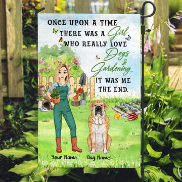 Personalized Once Upon A Time Dog Garden House Banner Flag