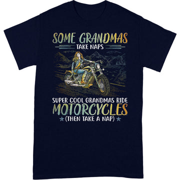 Biker Grandma Take Naps Super Cool T-Shirt PSI051