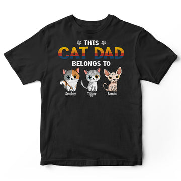 Personalized Cat Dad Belongs T-Shirt