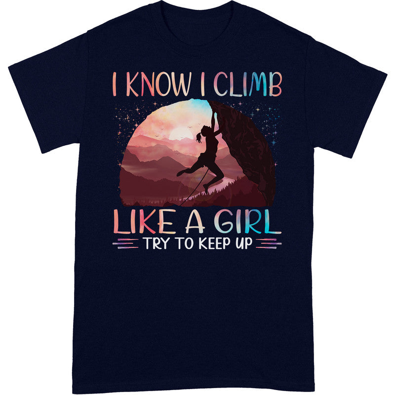 Climbing Like A Girl T-Shirt PSC051