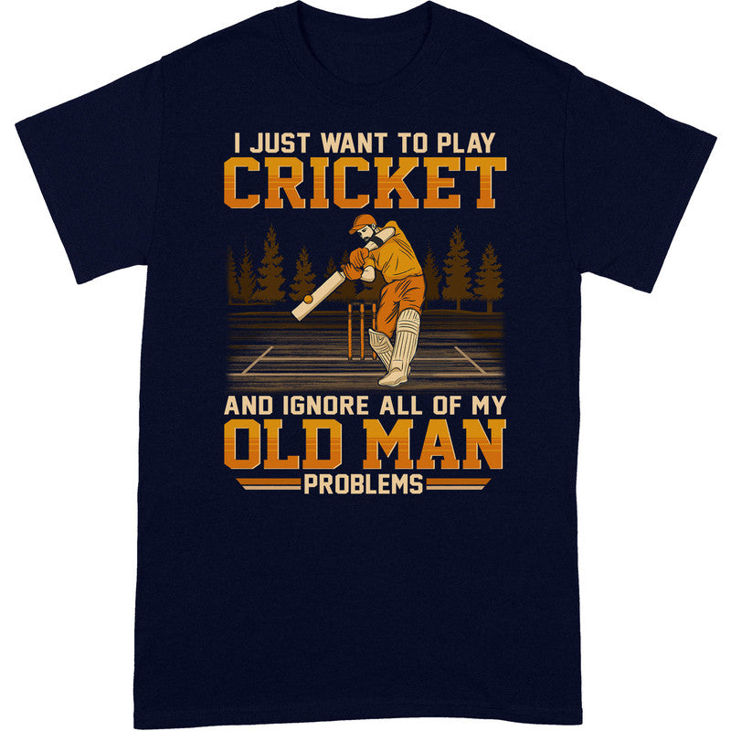 Cricket Old Man Problems T-Shirt GEF013