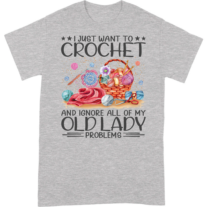 Crochet Old Lady Problems T-Shirt HWA151