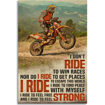 Enduro Bike Don't Ride To Win Races Poster VWB001