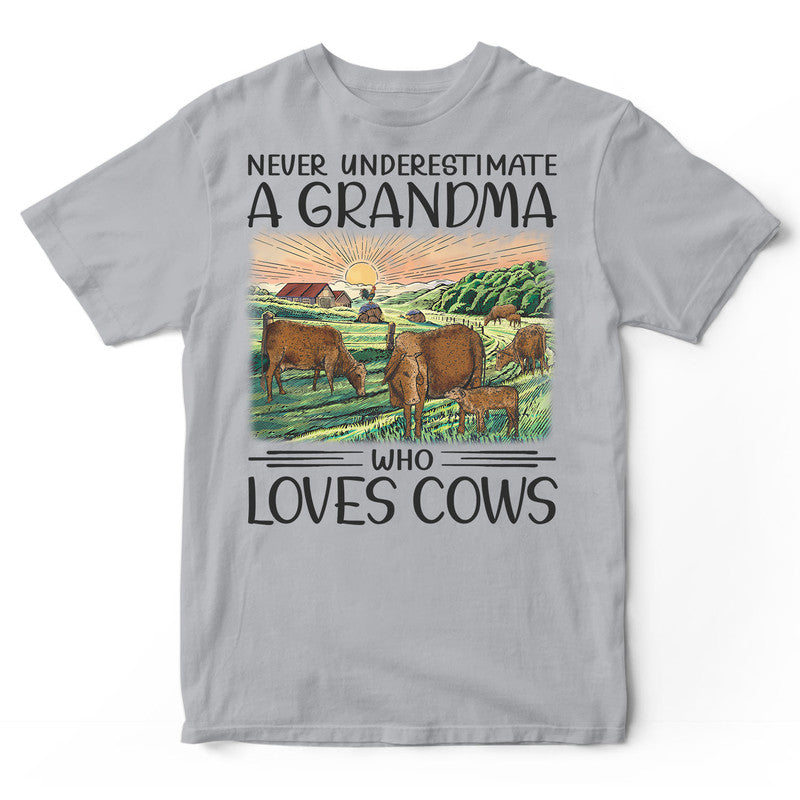 Farmer Cow Underestimate Grandma T-Shirt