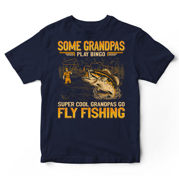 Fly Fishing Super Cool Grandpas Bingo T-Shirt GEA143