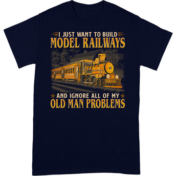 Model Railroad Old Man Problems T-Shirt GEC091