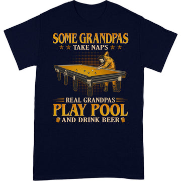 Pool Grandpas Take Naps Drink Beer T-Shirt GEC062