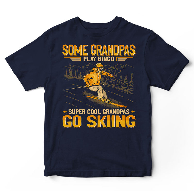 Skiing Super Cool Grandpas Bingo T-Shirt GEA145