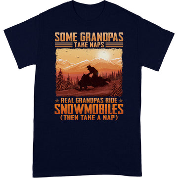 Snowmobile Grandpa Take Naps T-Shirt ISA096