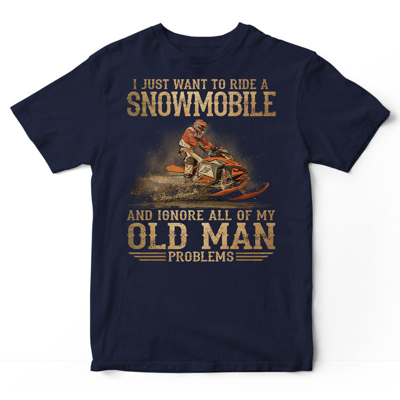 Snowmobile Old Man Problems T-Shirt DGB025