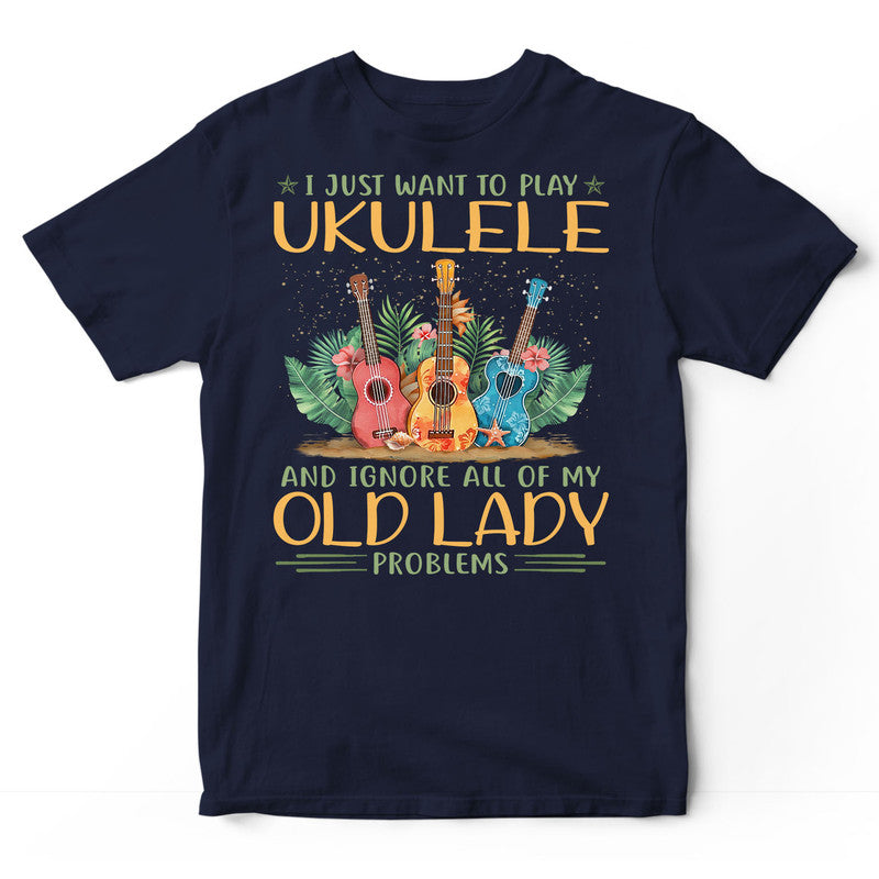 Ukulele Old Lady Problems T-Shirt BWA082