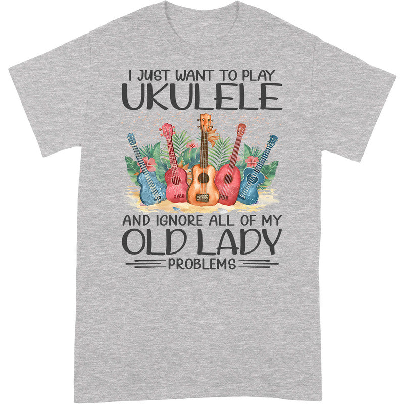 Ukulele Old Lady Problems T-Shirt