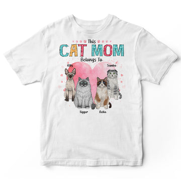 Personalized This Cat Mom Belongs T-Shirt